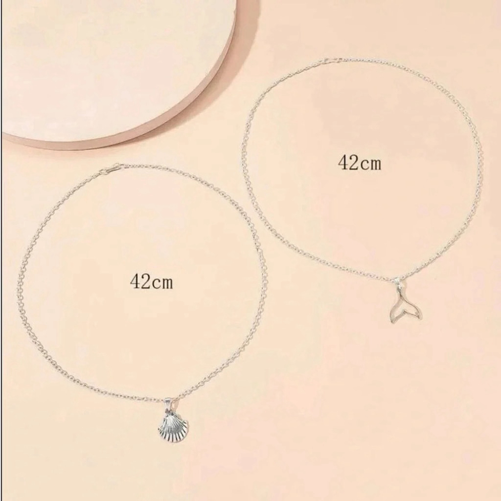 ⚠️Clearance Silver Shell And Tail Charm Necklace SS - Picture 2 of 3